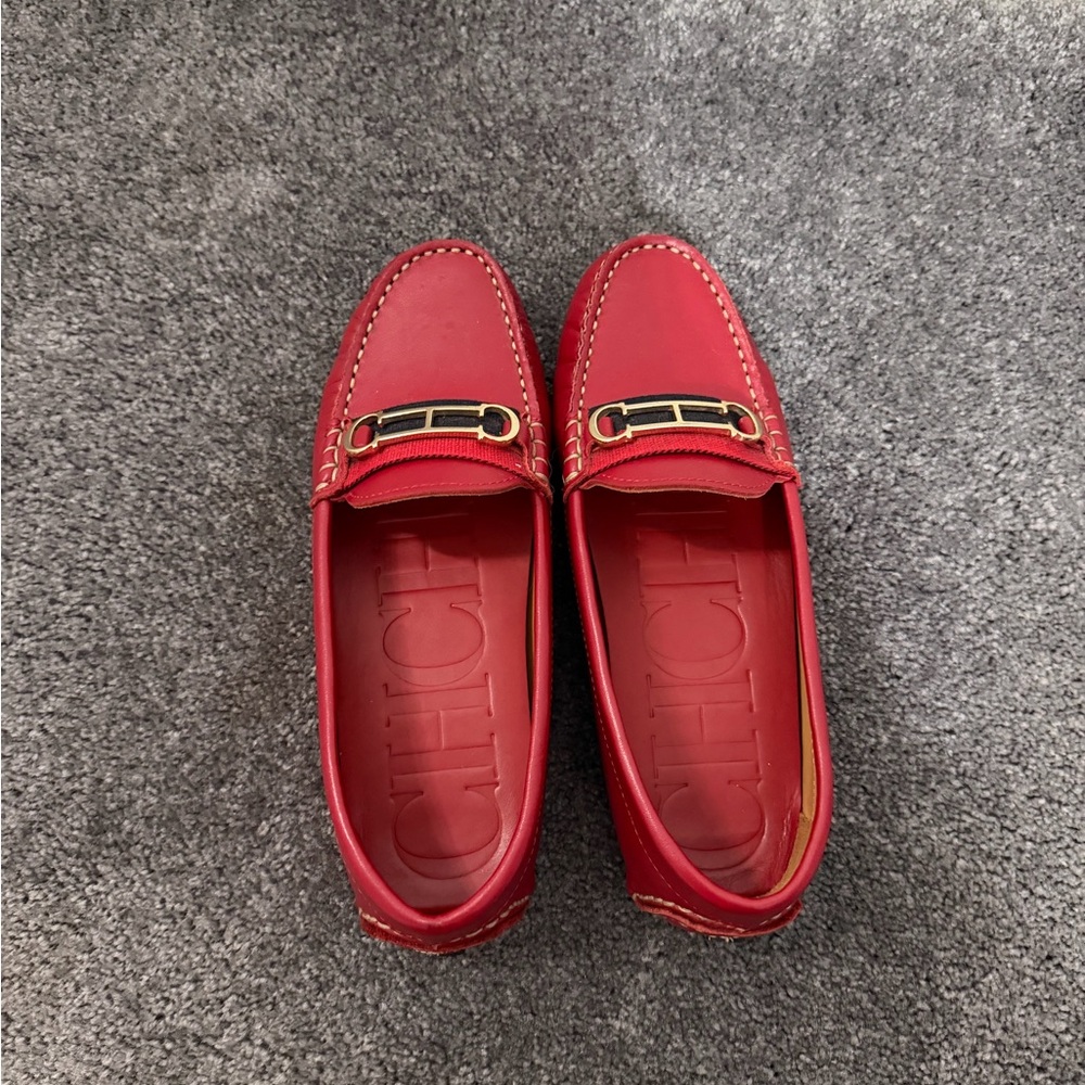 Carolina Herrera Red Loafers - Picture 5 of 7